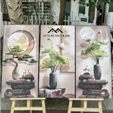 Tranh Tráng Gương "Hoa Sen Vàng"In UV5D Cao Cấp - Trang trí hành lang Lối Vào Treo Phòng Khách/ Phòng Ngủ/ quà tặng.
