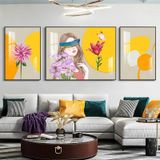 Tranh Treo Tường Tráng Gương Khung Nhôm Hệ Cao Cấp cô gái trang trí spa/ nail/ phun săm thẩm mỹ / treo phòng ngủ phòng