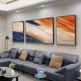 T33 Bộ 3 Tranh Trừu Tượng Treo Phòng Khách/ Ngủ/ Hiện Đại Hươu Nai Bắc Âu/ Khách Sạn/ Cá Ngựa Mã Decor Hiện Đại