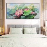 Tranh Canvas Đầm Hoa Sen Nở Tươi Trang Trí Phòng Khách/Hành Lang Sang Trọng, Nổi Bật nhất, Tranh Trang Trí, Tranh Decor Trang Trí Treo Tường Decor Tường