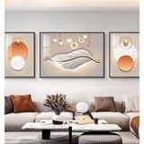 Bộ 3 Tranh Treo Tường Tráng Gương Phòng khách/ Ngủ/ Đại Sảnh/ Khách Sạn... Phong Cách Hiện Đại - GIÁ SỈ TẠI XƯỞNG