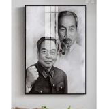 Tranh Treo Tường Bác Hồ Kính Yêu Bác Giáp /Tranh Treo Tường Phòng khách/ Phòng Làm Việc/ Tranh Tráng Gương Thầy Bóng