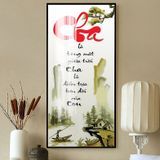 Tranh Laminate Tráng Gương - Chữ Thư Pháp 01 (Nhiều Mẫu) - Bộ 1 Tấm 30x60cm