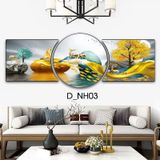 Bộ 3 tranh khuyết tráng gương,tặng kèm đinh treo ,không cần khoan tường. Treo Tường Phòng Khách