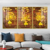 Tranh Tráng Gương Laminate Cao Cấp (40X60CMX3B), Tranh Treo Tường PHÚC LỘC THỌ