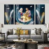 Tranh tráng gương- Tranh Công Giáo - Bộ 3 tấm treo phòng khách, phòng thờ