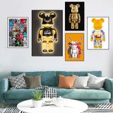 SET 5 Tranh Gấu Bearbrick/ Kaws Cao Cấp Tráng Gương Treo Tường Phòng Khách/ Deco nhà/ Trang Trí Cửa Hàng/ Shop Quần Áo/ Tranh Decor Nhà