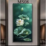 Mã Hoa Sen 02 TRANH TRÁNG GƯƠNG CAO CẤP Tranh Phong Cảnh và Hoa Sen Phong Thủy Treo Tường