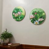 CỠ LỚN - TRANH TRÒN HOA SEN treo tường nghệ thuật cho phòng thờ, phòng khách #tranhtrangtri #tranhhoasen Phòng Khách Decor Phòng Decor Tường Đồng