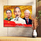 Tranh treo tường 3 Bác, tranh tráng gương 4KHD sáng bóng đẹp và sang trọng Treo Phòng Phòng Khách