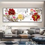 Tranh HOA MẪU ĐƠN tráng gương trang trí nhà cửa(tặng kèm đinh treo chuyên dụng không cần khoan tường) Phòng Khách