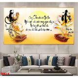 Tranh đơn cha mẹ kích thước 60-120cm,tặng kèm đinh treo,không cần khoan tường. Phòng Khách Treo Tường