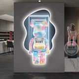 Tranh Tráng Gương Treo Tường Gấu Bearbrick/ Kaws in 3D UV Cao Cấp Trang Trí Phòng Khách, Phòng Ngủ, Livestream