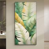Tranh canvas decor treo tường phòng khách phòng ngủ lá chuối tropic leaf 50 x 100 cm Treo Phòng Decor Tường