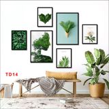 T02- Set 6 tranh treo tường / dán tường thiên nhiên, có sẵn keo 2 mặt dán lên tường Đồng Đèn