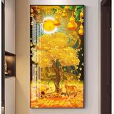 Tranh Treo Tường Tráng Gương " Giá Xưởng" Tranh Treo Phòng Khách/ Cây Kim Tiền Tài Lộc May Mắn Sang Trọng/Thu Hút Tài Lộc/ Decor Trang Trí Nhà Cửa