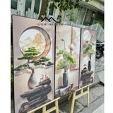Tranh Tráng Gương "Hoa Sen Vàng"In UV5D Cao Cấp - Trang trí hành lang Lối Vào Treo Phòng Khách/ Phòng Ngủ/ quà tặng.