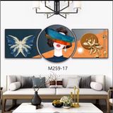 mẫu mới bộ 3 tấm tranh khuyết treo tường công nghệ Uv tráng gương 5D trang trí phòng khách