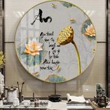 CỠ LỚN - TRANH TRÒN HOA SEN treo tường nghệ thuật cho phòng thờ, phòng khách #tranhtrangtri #tranhhoasen Phòng Khách Decor Phòng Decor Tường Đồng