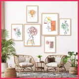 Set 6 Tranh Treo Tường Decor, Tranh Dán Tường, Tranh Decor, Tranh Treo Tường Canvas, Sticker Có Sẵn Keo, tranhdecor trang trí Decor Phòng Decor Tường