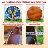 Tranh Tráng Gương Pha Lê Tròn CHÂN THIỆN MỸ, Decor Treo Tường Trang Trí Phòng Hoa Sen TG-T1-143