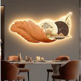 { SIZE LỚN } Tranh decor đèn led lông vũ có đồng hồ tráng gương cao cấp treo phòng khách, treo phòng ngủ, spa
