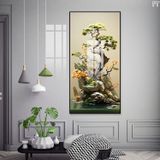 Tranh treo tường khổ dọc, trang trí phòng khách, trang trí cầu thang, tranh tráng gương