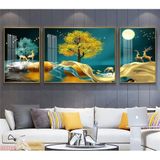 Bộ Tranh Treo Tường Tráng Gương In UV 5d Cao Cấp. HƯU TÀI LỘC,THUẬN BUỒM XUÔI GIÓ. Trang Trí Nhà Cửa Làm Quà Tặng...