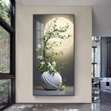 Tranh Laminate Tráng Gương - Tranh Treo Tường Phòng Ngủ, Phòng Khách Phong Cách Tropical Lá Xanh