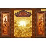 Tranh lụa 5D dán tường phòng thờ in UV phủ Nano lau chùi thoải mái không bay màu (Tặng kèm keo)