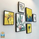 BỘ 6 TRANH TREO TƯỜNG TRÁNG GƯƠNG ĐÃ CÓ KHUNG TROPICAL NHIỆT ĐỚI HIỆN ĐẠI SIÊU RẺ
