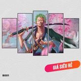 Tranh Tráng Gương Luffy Zoro One Piece Decor Phòng Ngủ , Tranh Treo Tường Gaming Có Sẵn Keo Dán Không Cần Khoan Tường