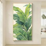Tranh canvas decor treo tường phòng khách phòng ngủ lá chuối tropic leaf 50 x 100 cm Treo Phòng Decor Tường