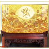 {120x80cm} Tranh tráng gương phòng thờ treo tường kèm video/ tranh cỡ theo yc
