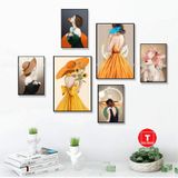 (TRANH CÔ GÁI NGHỆ THUẬT) Bộ 6 tranh cô gái nghệ thuật dán tường, tranh trang trí Decor Tường, Phòng Khách, salon, tranh decor livestream,Decor Phòng, xưởng tranh Treo Tường Thetrend