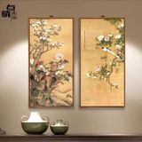 (Tranh Canvas) Tranh Treo Tường Tùng Hạc Diên Niên Trang Trí Phòng Khách Cổ Kính Mới Mẻ