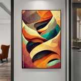 Tranh in vải canvas treo tường decor phòng khách sắc màu trừu tượng 60 x 90 cm Decor Tường Đồng