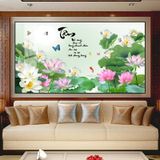 CỠ LỚN - Tranh hoa sen tráng gương treo phòng khách, phòng thờ, decor tường Treo Tường trắng hiện đại Tranh trang trí