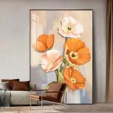 Tranh Hoa Lá Tráng Gương Treo Tường Phòng Khách/ Tranh Decor Phòng Khách/ Phòng Ngủ/ Phòng Ăn/ Quà Tặng Tân Gia