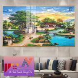 Tranh đơn tráng gương hồn quê kt 60-120cm tặng kèm đinh.Treo phòng khách