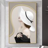 Tranh Treo Tường Tráng Gương Khung Nhôm Cô Gái Nghệ Thuật Treo Phòng khách/ làm việc/ SPa/ Nail/ Mi/ Phun Săm Thẩm Mỹ Vi