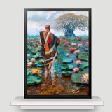 Tranh tráng gương treo tường thầy Minh Tuệ cao cấp nhiều mẫu đủ size giúp tâm an lạc thanh tịnh tinh tấn tu tập