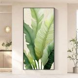 Tranh canvas decor treo tường phòng khách phòng ngủ lá chuối tropic leaf 50 x 100 cm Treo Phòng Decor Tường