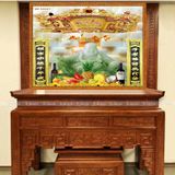 Tranh Decal Dán tường 3d Phòng thờ, bàn thờ mâm ngũ quả đầy đủ (có keo bóc sẵn)