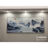 Tranh phòng khách phong cảnh thủy mặc tráng gương khổ lớn Tart, decor, trang trí hợp phong thủy, quà tặng tân gia