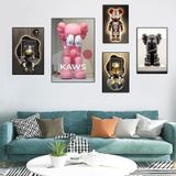 SET 5 Tranh Gấu Bearbrick/ Kaws Cao Cấp Tráng Gương Treo Tường Phòng Khách/ Deco nhà/ Trang Trí Cửa Hàng/ Shop Quần Áo/ Tranh Decor Nhà