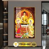 Tranh Phật Treo Tường Tráng Gương Ta Bà Tam Thánh CHÂN THIỆN MỸ, Làm Quà Tặng, Trang Trí Phòng Thờ TTP-D1-057