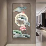 Tranh Treo Tường Hoa Sen Hiện Đại Toả Sáng Trang Trí Phòng Khách/ Hành Lang Sang Trọng Nhẹ Nhàng Bình An