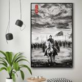 Tranh Thuỷ Mặc Treo Tường - Lý Thường Kiệt, Tranh Decor Trang Trí Nhà Cửa Chất Liệu Canvas Cao Cấp KT 40x60 - Bảo Hành 5 Năm Tranh Treo Phòng Khách