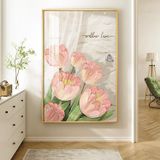 Tranh Hoa Mẫu Đơn Tráng Gương Treo Tường Phòng Khách/ Tranh Khách Sạn/ Decor Nhà Nghỉ/ Tranh Hiện Đại/ Quà Tặng